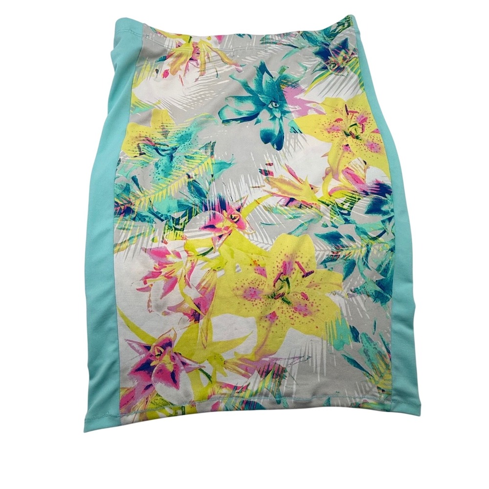 Nicki Minaj Flora Floral Pencil Skirt Juniors XL Multicolor Stretch